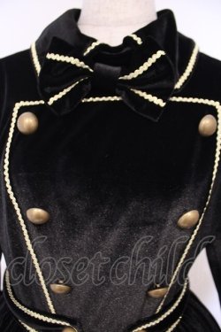 画像2: AND ROMEO / ナポレオンベロアワンピース  クロ O-26-02-09-014-LO-OP-YM-OS