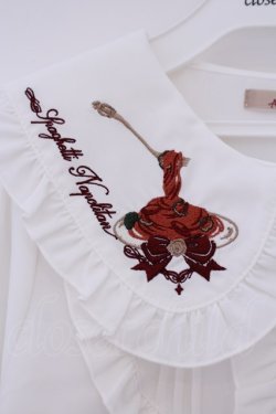 画像2: Amavel / 喫茶アマベルのランチセットブラウス  シロ×ボルドー O-26-02-09-020-CA-BL-IG-OS