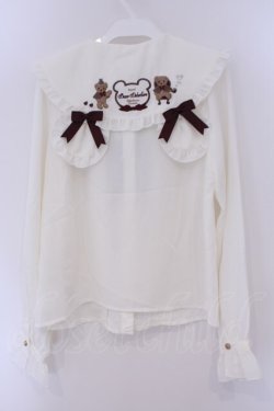 画像3: Amavel / くまの探偵さん ネクタイ&チェックリボンブラウス F ベージュ O-26-02-09-021-CA-BL-OW-OS