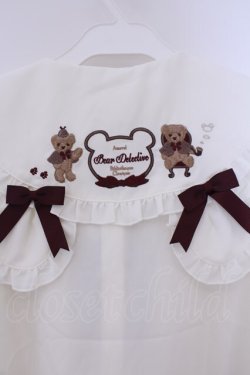 画像4: Amavel / くまの探偵さん ネクタイ&チェックリボンブラウス F ベージュ O-26-02-09-021-CA-BL-OW-OS