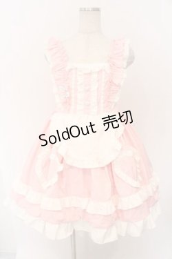 画像1: 海外ロリィタ / エプロンデザインジャンパースカート  ピンク O-26-02-10-001-LO-OP-OW-OS