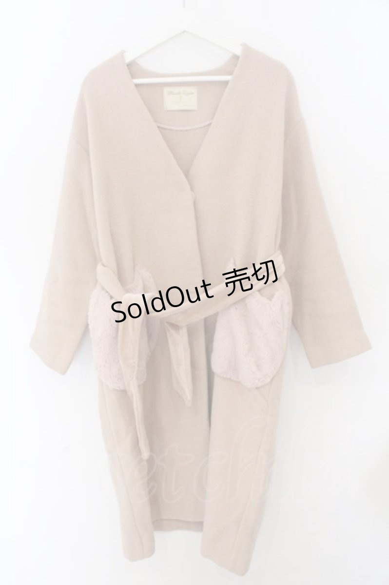 画像1: Franche Lippee / ねこポッケウールロングコート M ベージュ O-26-02-10-004-LO-CO-OW-ZTC004 (1)