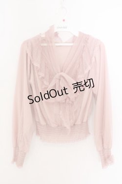 画像1: axes femme POETIQUE / チュールブラウス M ピンク O-26-02-10-035-AX-BL-OW-OS