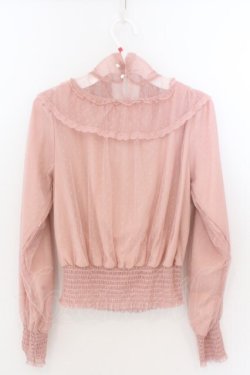 画像2: axes femme POETIQUE / チュールブラウス M ピンク O-26-02-10-035-AX-BL-OW-OS