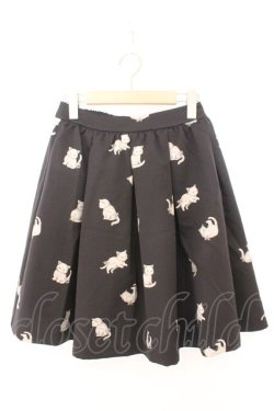 画像1: franche lippee black / シルエットねこスカート M クロ O-26-02-10-005-LO-SK-OW-OS