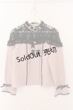 画像1: DearMyLove / ハートビジューリボンオフショル風レースブラウス M ピンク O-26-02-10-045-EL-BL-OW-OS