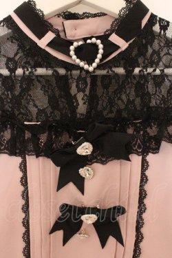 画像2: DearMyLove / ハートビジューリボンオフショル風レースブラウス M ピンク O-26-02-10-045-EL-BL-OW-OS