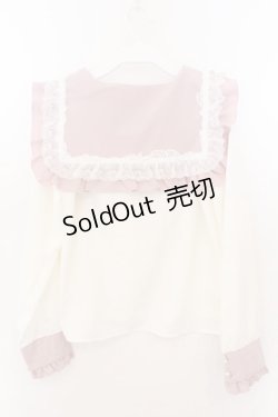 画像3: DearMyLove / ハートリボンたっぷりフリルセーラーブラウス M シロ×ピンク O-26-02-10-047-EL-BL-OW-OS