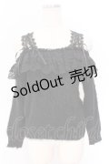MR / オフショルダーシャギーニット  ブラック O-26-02-10-050-GO-TO-OW-OS