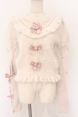 画像1: LIZ LISA / アームウォーマー3連リボンニット 0 ピンク O-26-02-10-057-LO-TO-OW-OS