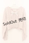 DearMyLove / キラキラハート編み柄ショートカーディガン M~L ピンク O-26-02-10-059-EL-TO-OW-OS