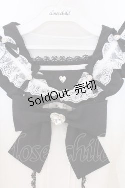 画像2: DearMyLove / ハートリボンたっぷりフリルセーラーブラウス M シロ×クロ O-26-02-10-060-EL-BL-OW-OS