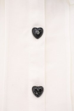 画像2: DearMyLove / レース重ねハートリボンフリルブラウス M シロ×クロ O-26-02-10-062-EL-BL-OW-OS