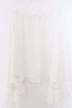 画像2: Ank Rouge / ひめ袖はしごリボンブラウス M シロ×ピンク O-26-02-10-063-CA-BL-OW-OS