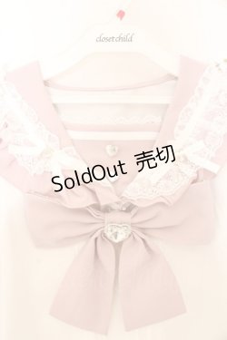 画像2: Dear My Love / ハートリボンたっぷりフリルセーラーブラウス M シロ×ピンク O-26-02-10-067-EL-BL-OW-OS