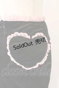 画像4: AVENCHUMU / Rhinestone logo garter velor flare pants　パンツ S クロ×ピンク O-26-02-10-069-LO-PA-OW-OS