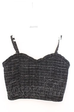 画像1: Ank Rouge / キラキラツイードビスチェ M クロ O-26-02-10-070-CA-TO-OW-OS