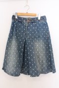 Franche Lippee / ドット刺繍デニムスカート M ブルー O-26-02-10-009-LO-SK-OW-OS