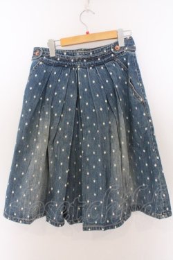 画像4: Franche Lippee / ドット刺繍デニムスカート M ブルー O-26-02-10-009-LO-SK-OW-OS