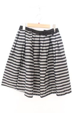 画像1: franche lippee black / ボーダースカート M クロ O-26-02-10-010-LO-SK-OW-OS