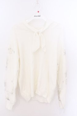 画像1: axes femme / お星さまチュール袖ニット M シロ O-26-02-10-014-AX-TO-OW-OS