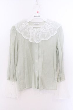 画像1: MILK / ベルブラウス  グリーン O-26-02-10-019-ML-BL-OW-OS