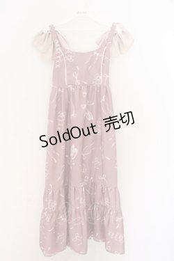 画像1: axes femme / トゥシューズ柄リボン付ワンピース F ピンク O-26-02-10-020-AX-OP-OW-OS