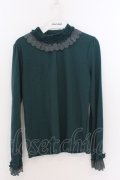 axes femme / ローズレーススタンドネックカットソー M グリーン O-26-02-10-026-AX-TO-OW-OS