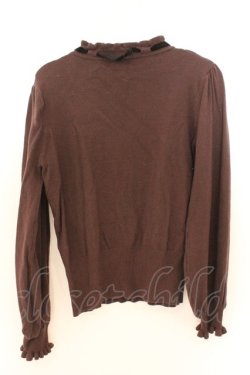 画像2: axes femme / 肩フリルボリューム袖ニット M ブラウン O-26-02-10-028-AX-TO-OW-OS