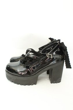 画像1: Rojita / バックリボン厚底シューズ XL クロ O-26-02-12-005-LO-SH-OW-OS