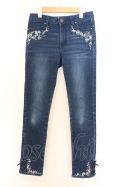 画像1: axes femme / お手紙刺繍デニムパンツ S インディゴ O-26-02-12-1048-AX-PA-YM-OS