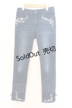 画像1: axes femme / お手紙刺繍デニムパンツ S インディゴ O-26-02-12-1048-AX-PA-YM-OS