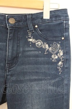 画像2: axes femme / お手紙刺繍デニムパンツ S インディゴ O-26-02-12-1048-AX-PA-YM-OS