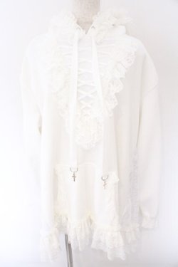 画像1: HANGRY&ANGRY / 猫耳ドレスプルオーバーパーカー  ホワイト O-26-02-12-1006-HN-TO-OW-OS