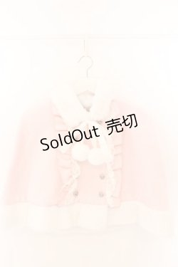 画像1: DearMyLove / ファーポンポンハートビジューリボンケープコート M~L ピンク O-26-02-12-1008-EL-JA-OW-OS