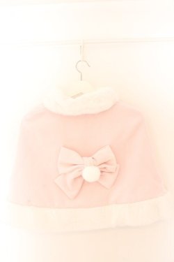 画像2: DearMyLove / ファーポンポンハートビジューリボンケープコート M~L ピンク O-26-02-12-1008-EL-JA-OW-OS