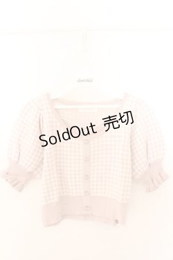画像1: pium / ハートボタンギンガムニットトップス F ピンク O-26-02-12-1010-0-TO-OW-OS