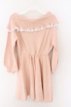 画像2: Ank Rouge / パールリボンオフショルニットワンピース M ピンク（サーモン寄り） O-26-02-12-1012-CA-OP-OW-OS