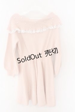 画像2: Ank Rouge / パールリボンオフショルニットワンピース M ピンク（サーモン寄り） O-26-02-12-1012-CA-OP-OW-OS