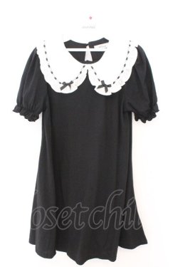 画像1: Ank Rouge / はしごレースリボンカットワンピース M クロ O-26-02-12-1018-CA-OP-OW-OS