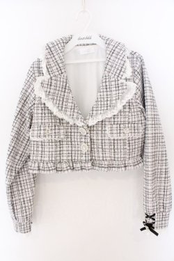 画像1: DearMyLove / キラキラビジューツイードジャケット M クリーム（シロ寄り） O-26-02-12-1002-EL-JA-OW-OS