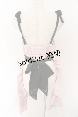 画像2: AVENCHUMU / Zip heart ＆ chain ruffle gilet　ジレ F ピンク×クロ O-26-02-12-1021-LO-TO-OW-OS