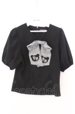 画像1: TRAVAS TOKYO / リボン付きパフスリーブトップス M ブラック O-26-02-12-1024-PU-TO-OW-OS (1)