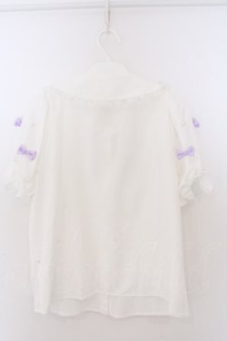 画像2: Ank Rouge / 推し活リボンブラウス M シロ×パープル O-26-02-12-1028-CA-BL-OW-OS
