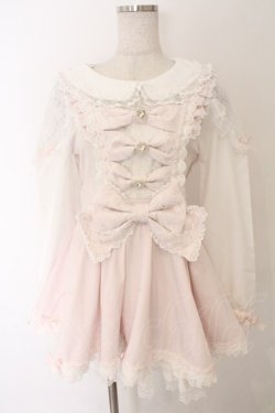 画像1: LIZ LISA / トリプルリボンフリルセットアップ 0 ピンク O-26-02-12-1029-LO-OP-OW-OS