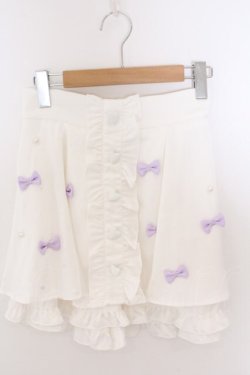 画像1: Ank Rouge / 推し活リボンスカパン M シロ×パープル O-26-02-12-1034-CA-SK-OW-OS