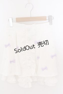 画像1: Ank Rouge / 推し活リボンスカパン M シロ×パープル O-26-02-12-1034-CA-SK-OW-OS