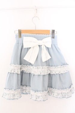 画像2: DearMyLove / ハシゴレースティアードスカート S サックス O-26-02-12-1039-EL-SK-OW-OS