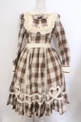 Hoshibako Works / シャンティクリーム・パティスリー　チェック柄クラシカルワンピース  ベージュ O-26-02-12-1044-LO-OP-OW-OS
