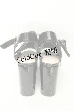 画像3: Honey Cinnamon / レースアップエナメルサンダル M クロ O-26-02-12-006-LO-SH-OW-ZTK036